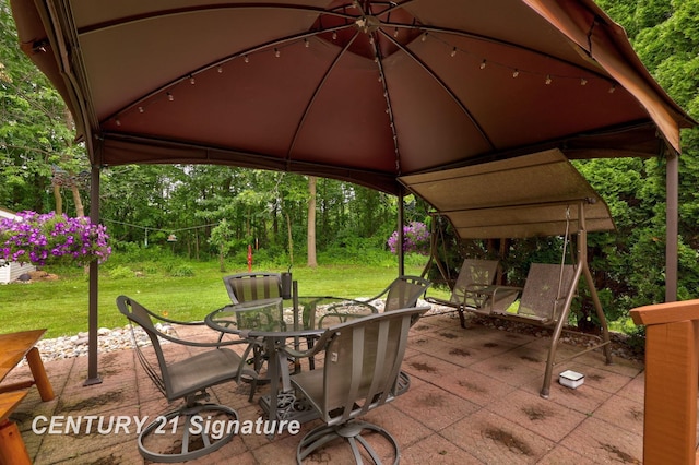 11315 Grand Oaks Dr, Clio, MI 48420 - view of patio with a gazebo and outdoor dining area