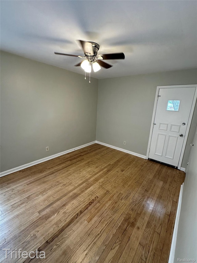 16684 Forest Ave, Harrison Township, MI 48021 - unfurnished room featuring a ceiling fan and wood finished floors