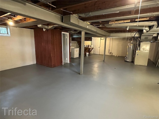 16684 Forest Ave, Harrison Township, MI 48021 - below grade area featuring water heater and heating unit