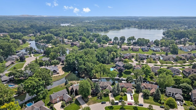 1257 Lake Shore Blvd, Lake Orion, MI 48362 - aerial view of property's location featuring a large body of water and nearby suburban area