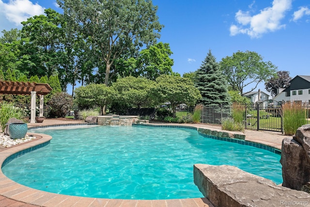 1257 Lake Shore Blvd, Lake Orion, MI 48362 - view of pool featuring a pergola and a pool with connected hot tub