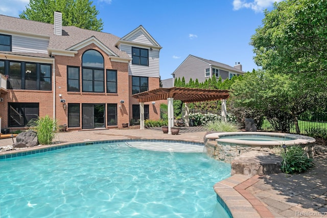 1257 Lake Shore Blvd, Lake Orion, MI 48362 - view of pool with a pergola, a patio, and a pool with connected hot tub