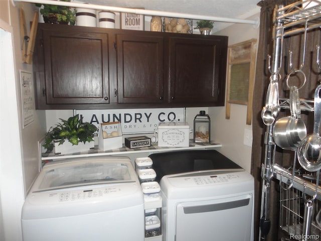 5933 Vernon, Belleville, MI 48111 - laundry area featuring cabinet space and washer and dryer