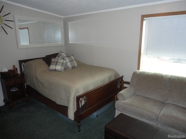 5933 Vernon, Belleville, MI 48111 - carpeted bedroom featuring crown molding
