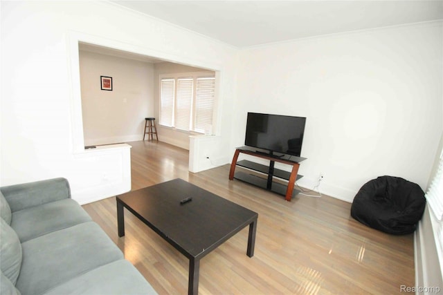 1324-1322 Wayburn St, Grosse Pointe, MI 48230 - living room with ornamental molding and light wood-type flooring