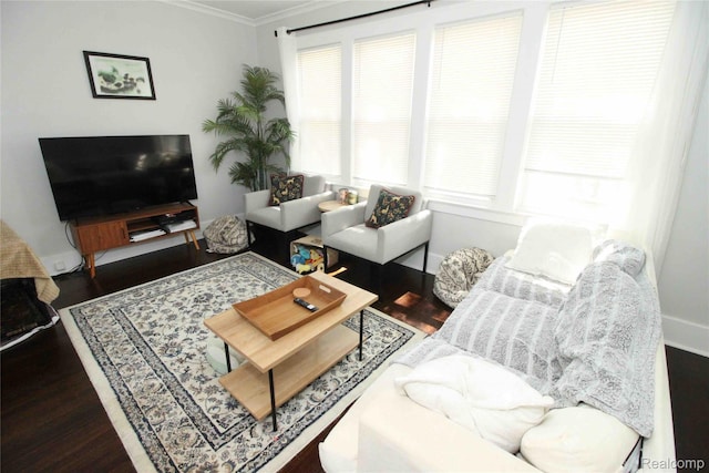 1324-1322 Wayburn St, Grosse Pointe, MI 48230 - living room with wood finished floors and ornamental molding
