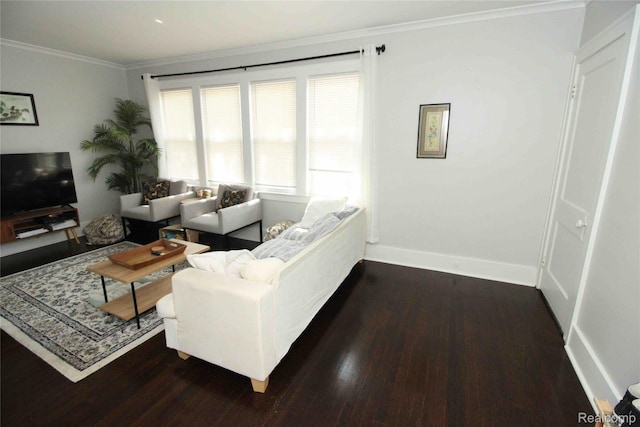 1324-1322 Wayburn St, Grosse Pointe, MI 48230 - living area featuring dark wood-type flooring and ornamental molding