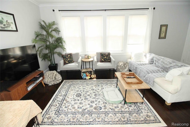 1324-1322 Wayburn St, Grosse Pointe, MI 48230 - living area with wood finished floors and crown molding