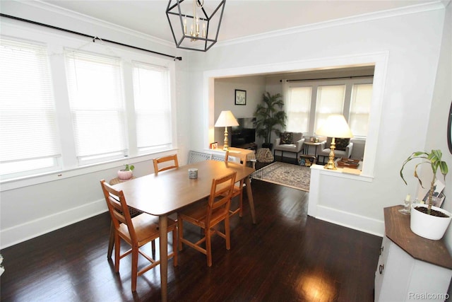 1324-1322 Wayburn St, Grosse Pointe, MI 48230 - dining room featuring ornamental molding, wood finished floors, and a chandelier