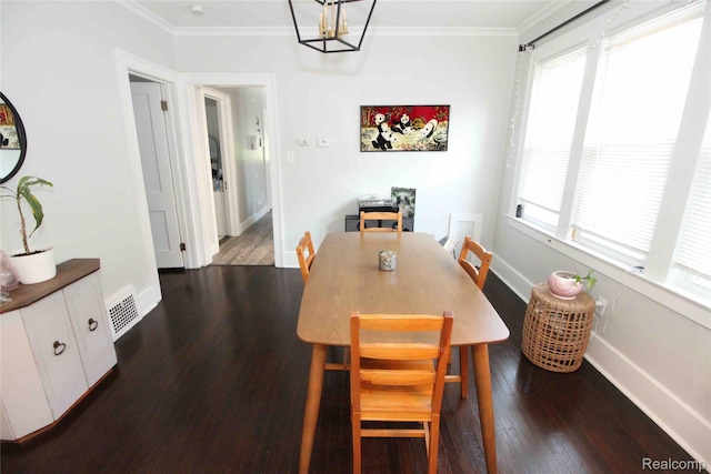 1324-1322 Wayburn St, Grosse Pointe, MI 48230 - dining room featuring dark wood-style floors and crown molding