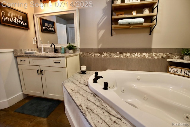 4385 Nelson Scott Dr, Holly, MI 48442 - bathroom featuring vanity and a tub with jets
