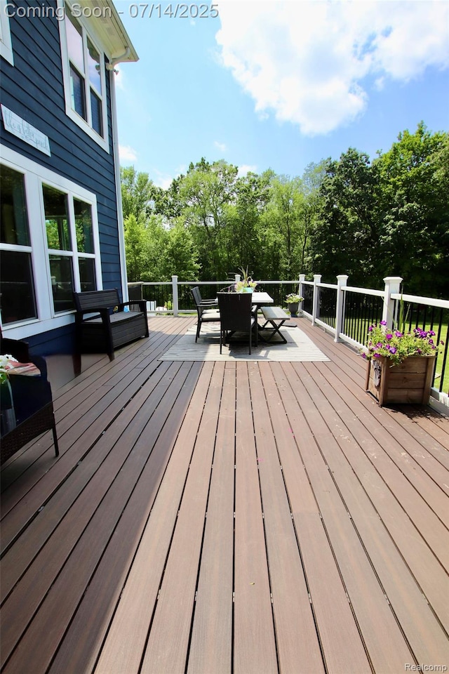 4385 Nelson Scott Dr, Holly, MI 48442 - wooden terrace featuring outdoor dining area