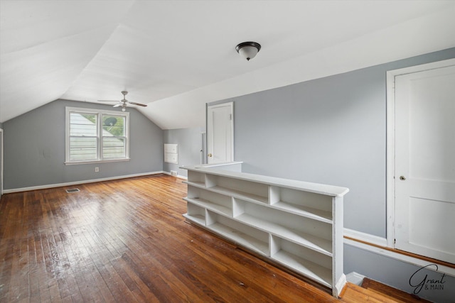 19007 Kentfield St, Detroit, MI 48219 - additional living space with hardwood / wood-style flooring, lofted ceiling, and ceiling fan