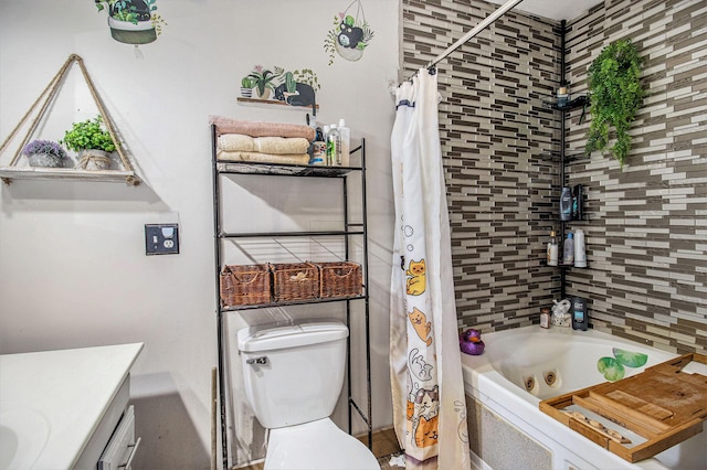 515 Locust St, Howard City, MI 49329 - bathroom with vanity and a combined bath / shower with jetted tub