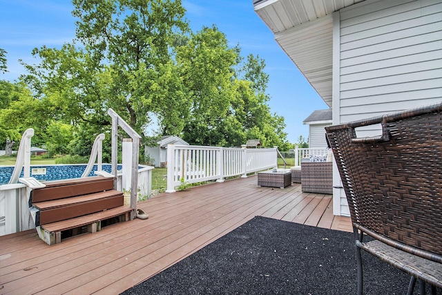 515 Locust St, Howard City, MI 49329 - deck with an outdoor pool