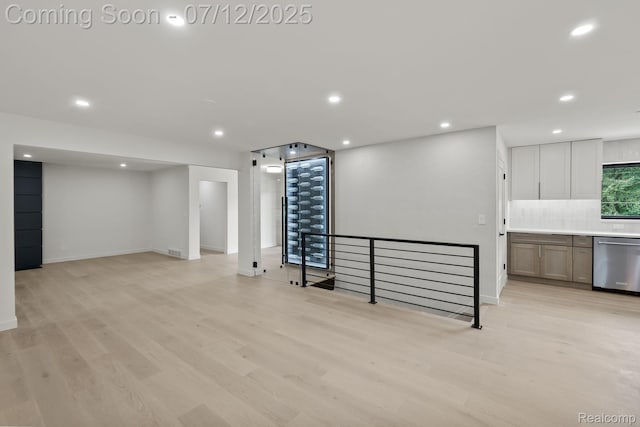3539 Walbri Dr, Bloomfield Hills, MI 48304 - unfurnished living room with recessed lighting and light wood finished floors
