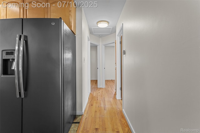 1868 Treadwell St, Westland, MI 48186 - corridor with light wood finished floors and attic access
