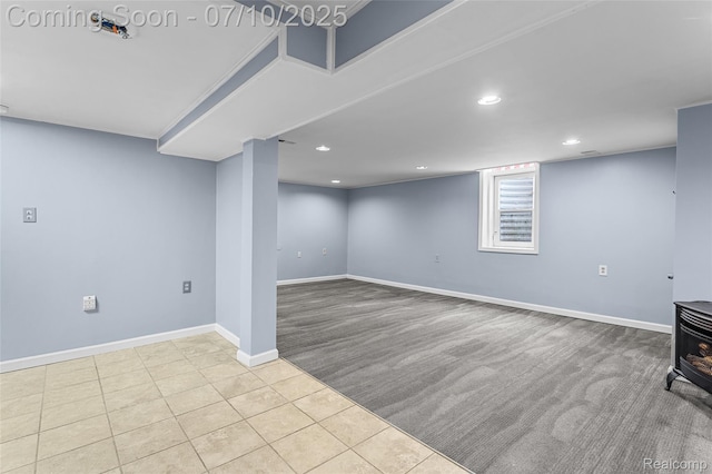 1868 Treadwell St, Westland, MI 48186 - basement featuring carpet, recessed lighting, and tile patterned floors