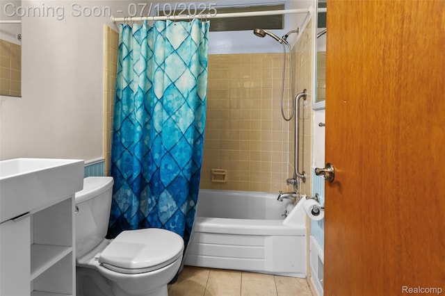 1868 Treadwell St, Westland, MI 48186 - full bathroom featuring shower / bath combo, tile patterned flooring, and vanity