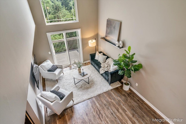 2948 Stoney Creek Ct, Hudsonville, MI 49426 - living area with wood finished floors and a towering ceiling