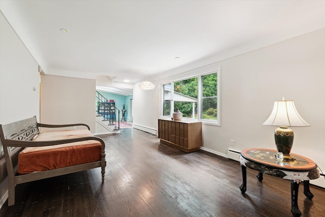 2422 Essex, Ann Arbor, MI 48104 - bedroom with wood finished floors, a baseboard radiator, and access to outside