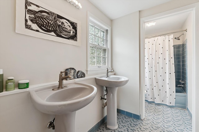 2422 Essex, Ann Arbor, MI 48104 - full bath featuring shower / tub combo and tile patterned floors