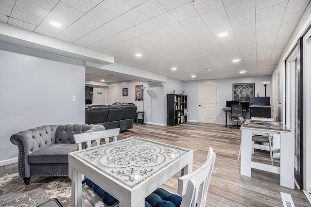 191 S Lake Doster Dr, Plainwell, MI 49080 - living area featuring wood finished floors, recessed lighting, and a desk