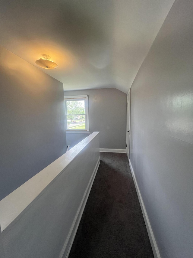 16609 Edmore Dr, Detroit, MI 48205 - hall with vaulted ceiling and dark carpet