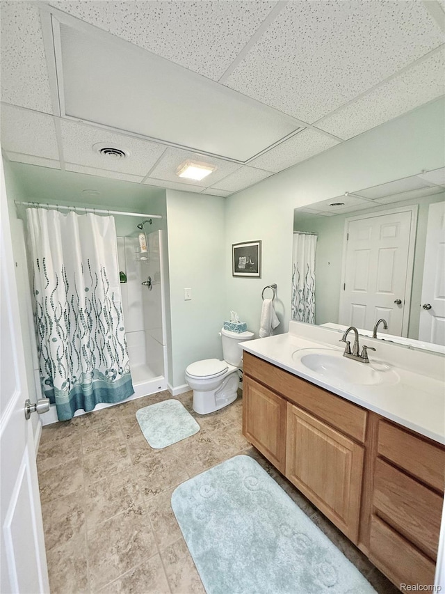6426 Club Ct W, Grand Blanc, MI 48439 - bathroom with a drop ceiling, a stall shower, and vanity