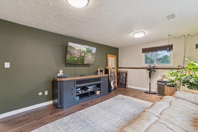 20955 Robinwood St, Farmington, MI 48336 - living area featuring wood finished floors and a textured ceiling