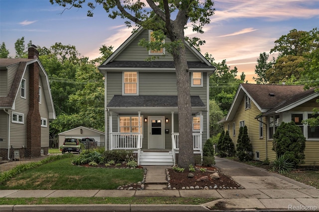 715 Gardenia Ave, Royal Oak, MI 48067 - american foursquare style home featuring covered porch and a shingled roof