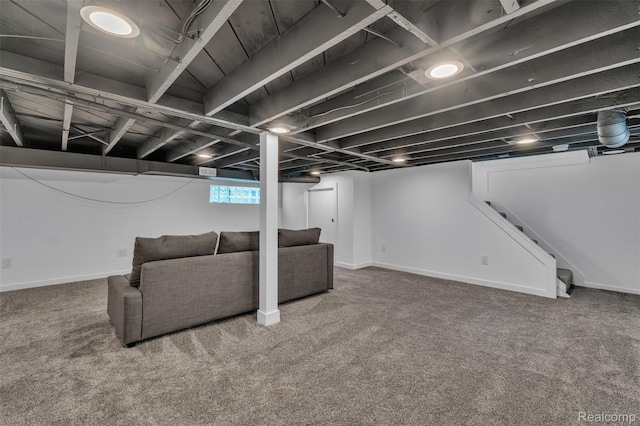 715 Gardenia Ave, Royal Oak, MI 48067 - basement featuring carpet floors and stairs