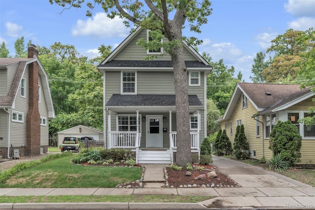 715 Gardenia Ave, Royal Oak, MI 48067 - view of front of house featuring covered porch and a shingled roof