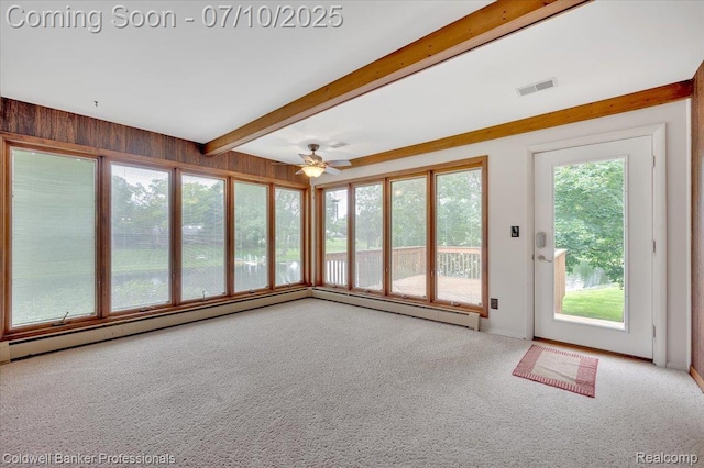 1526 Rulane Dr, Lapeer, MI 48446 - unfurnished sunroom with beam ceiling and carpet floors