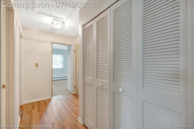 1526 Rulane Dr, Lapeer, MI 48446 - hall featuring light wood-style flooring and baseboard heating