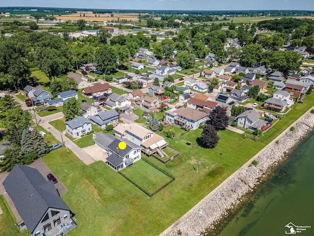 4356 14th St, Luna Pier, MI 48157 - aerial perspective of suburban area featuring a nearby body of water