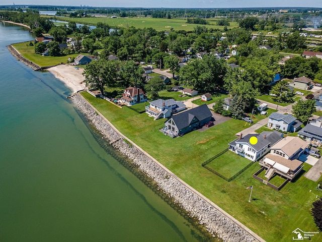 4356 14th St, Luna Pier, MI 48157 - aerial view of residential area featuring a large body of water
