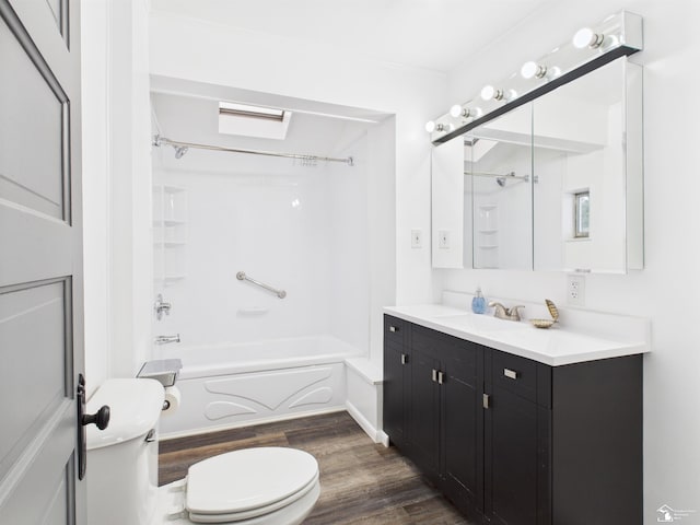 4356 14th St, Luna Pier, MI 48157 - bathroom with vanity, wood finished floors, and shower / washtub combination