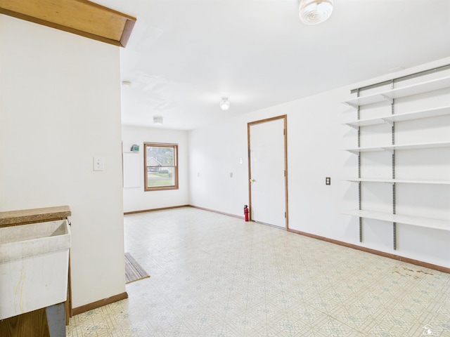 4356 14th St, Luna Pier, MI 48157 - basement with baseboards and tile patterned floors