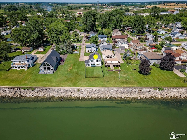 4356 14th St, Luna Pier, MI 48157 - aerial perspective of suburban area with a large body of water