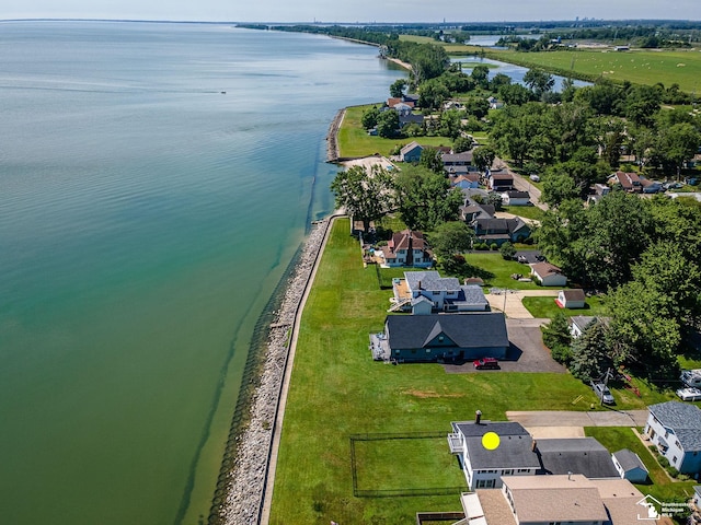 4356 14th St, Luna Pier, MI 48157 - aerial perspective of suburban area featuring a large body of water