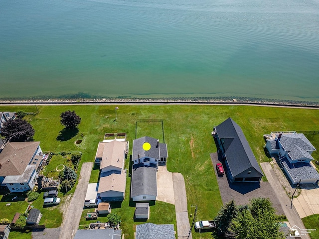 4356 14th St, Luna Pier, MI 48157 - aerial view of residential area featuring a large body of water