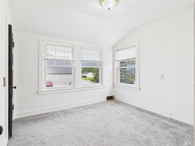 4356 14th St, Luna Pier, MI 48157 - spare room with vaulted ceiling and carpet flooring