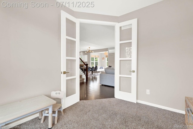 2962 Iowa Dr, Troy, MI 48083 - interior space featuring carpet floors and french doors