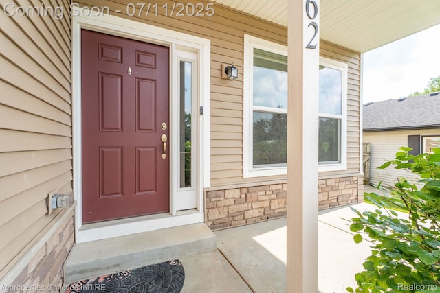 2962 Iowa Dr, Troy, MI 48083 - property entrance with a porch and stone siding
