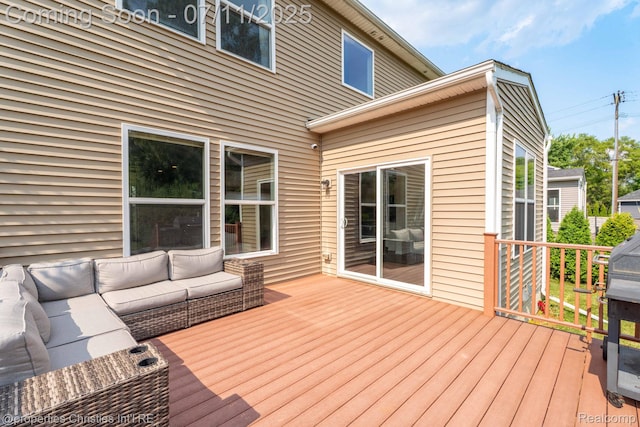 2962 Iowa Dr, Troy, MI 48083 - wooden terrace featuring an outdoor living space