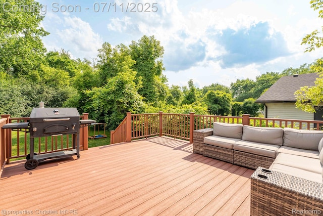 2962 Iowa Dr, Troy, MI 48083 - wooden terrace with outdoor lounge area