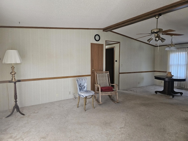 22460 Klines Resort Lot 117, Three Rivers, MI 49093 - unfurnished room featuring a ceiling fan, carpet floors, and a textured ceiling