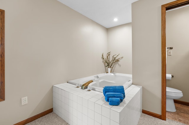 22100 N Uldriks Dr, Battle Creek, MI 49017 - full bathroom featuring a garden tub and recessed lighting