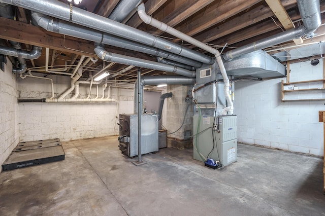 22100 N Uldriks Dr, Battle Creek, MI 49017 - unfinished below grade area featuring heating unit and washer / clothes dryer